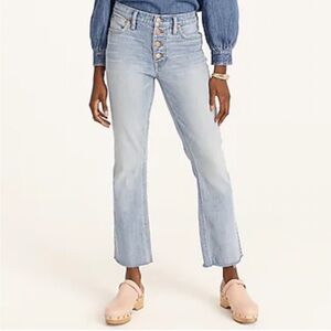 J crew 9” Demi boot crop jeans waterwood wash